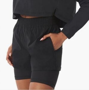 WEWOREWHAT Windbreaker Biker Athletic Layered Shorts